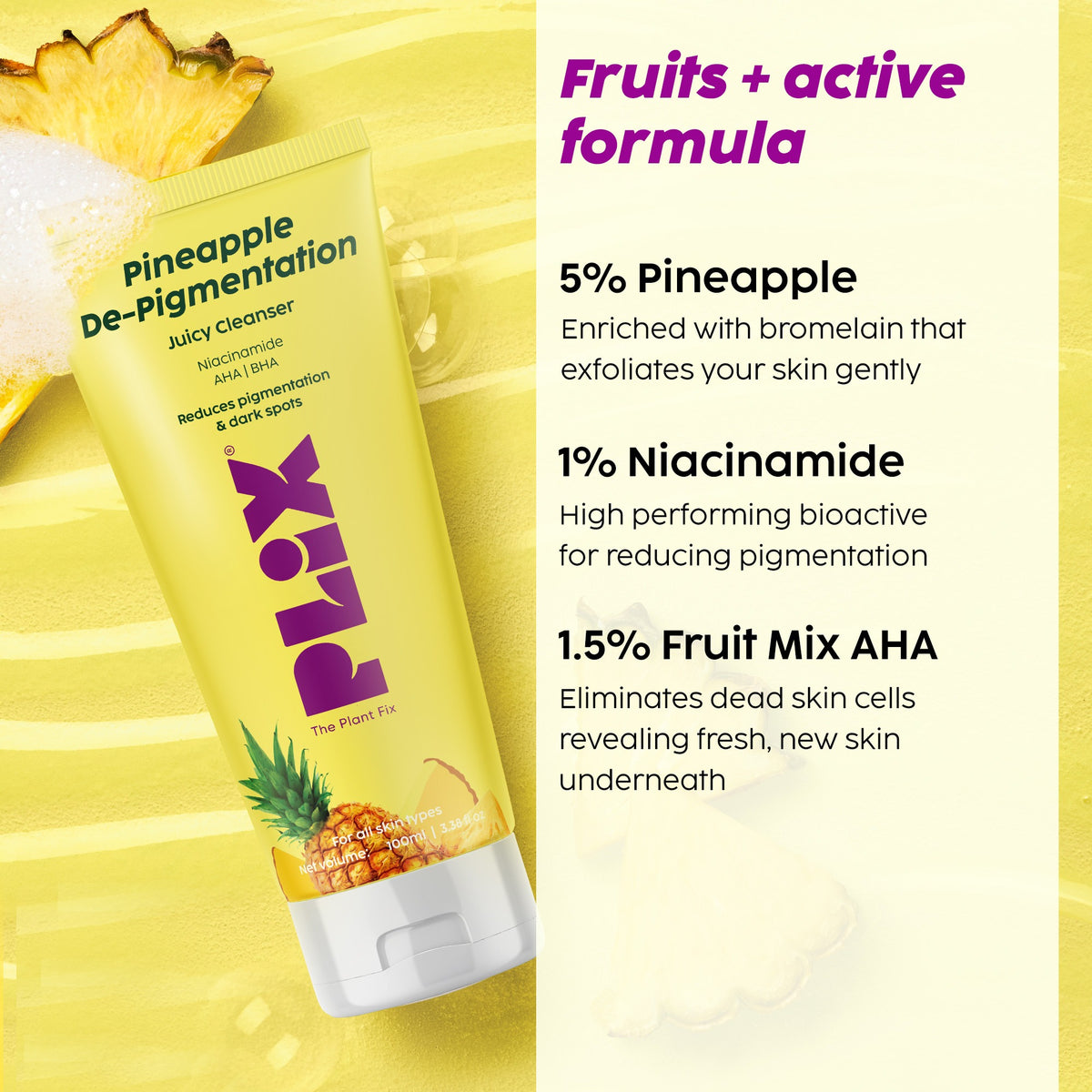 Plix Pineapple De-Pigmentation Juicy Cleanser – 90ml