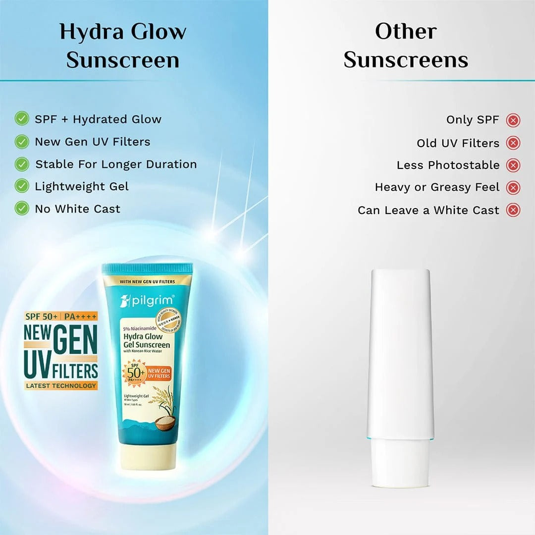 Pilgrim 5% Niacinamide Hydra Glow Gel Sunscreen SPF 50+