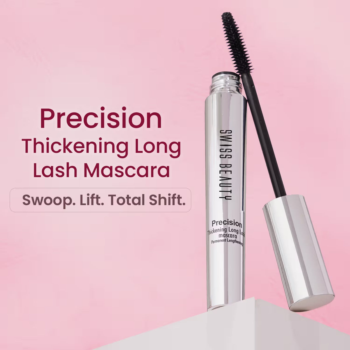 Swiss Beauty Precision Thickening Long Lash Mascara ,Waterproof , Smudge-Proof - Black