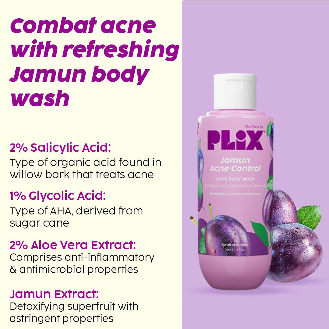 Plix Jamun 2% Salicylic Acid Body Wash – 236ml
