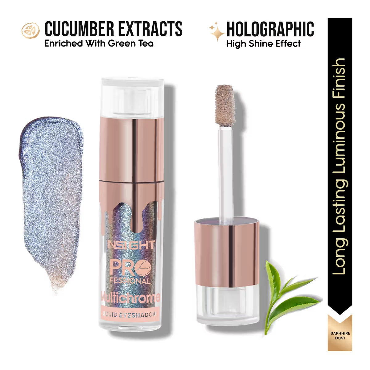 Insight Cosmetics Professional Multichrome Liquid Eyeshadow, (12 - Saphhire Dust) - [5g]
