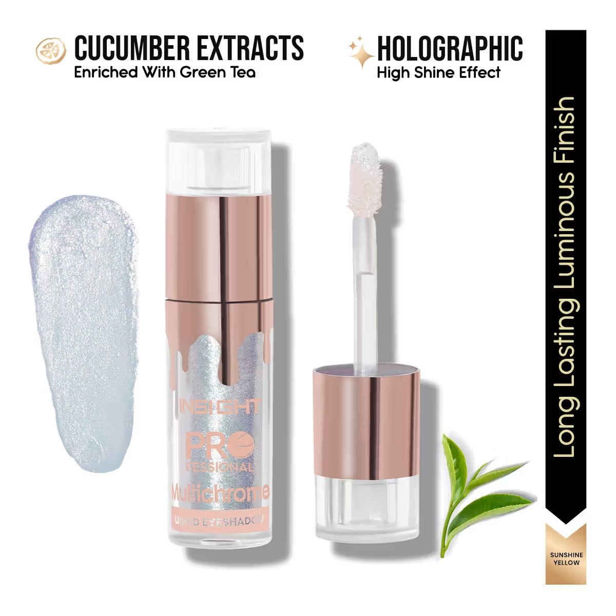 Insight Cosmetics Professional Multichrome Liquid Eyeshadow, (10 - Sunshine Yellow) - [5g]