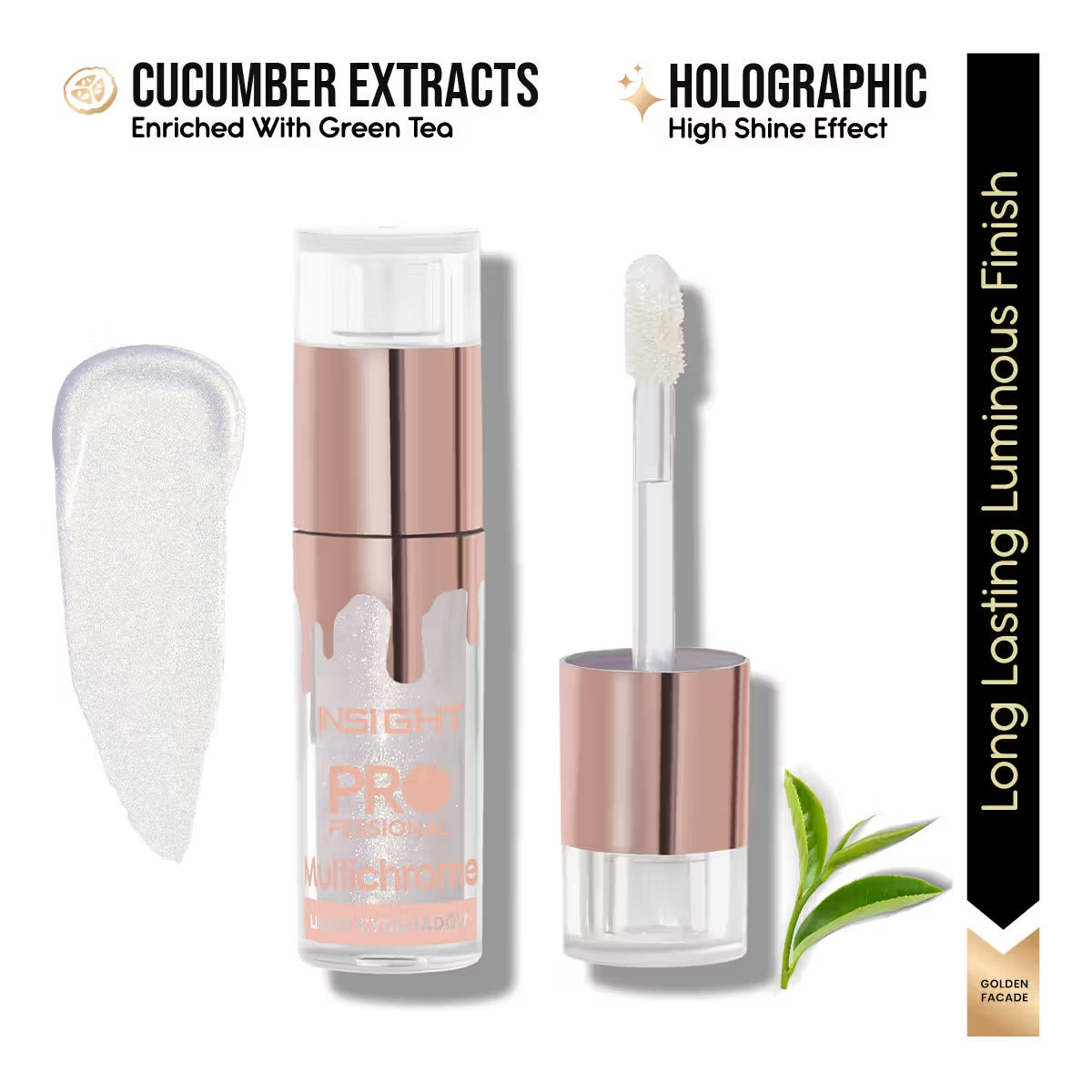 Insight Cosmetics Professional Multichrome Liquid Eyeshadow, (11 - Golden Facade) - [5g]