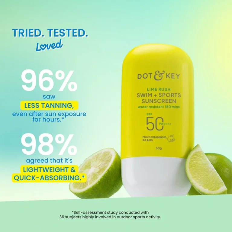 Dot & Key Lime Rush Swim + Sports Sunscreen SPF 50+ PA++++ In-Vivo Tested