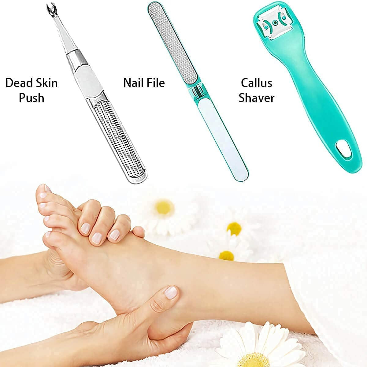 8 In 1 Pedicure Kit Foot Scrubber Callus Remover for Feet Foot File Pedicure Tools Foot Scrub Foot Spa Skin Scrubber Pedicure Set