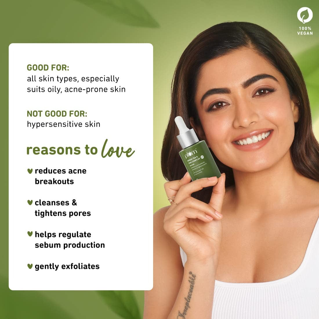 Plum Green Tea & Zinc Complex 3% Serum With AcnacidolTM BG & natural AHAs