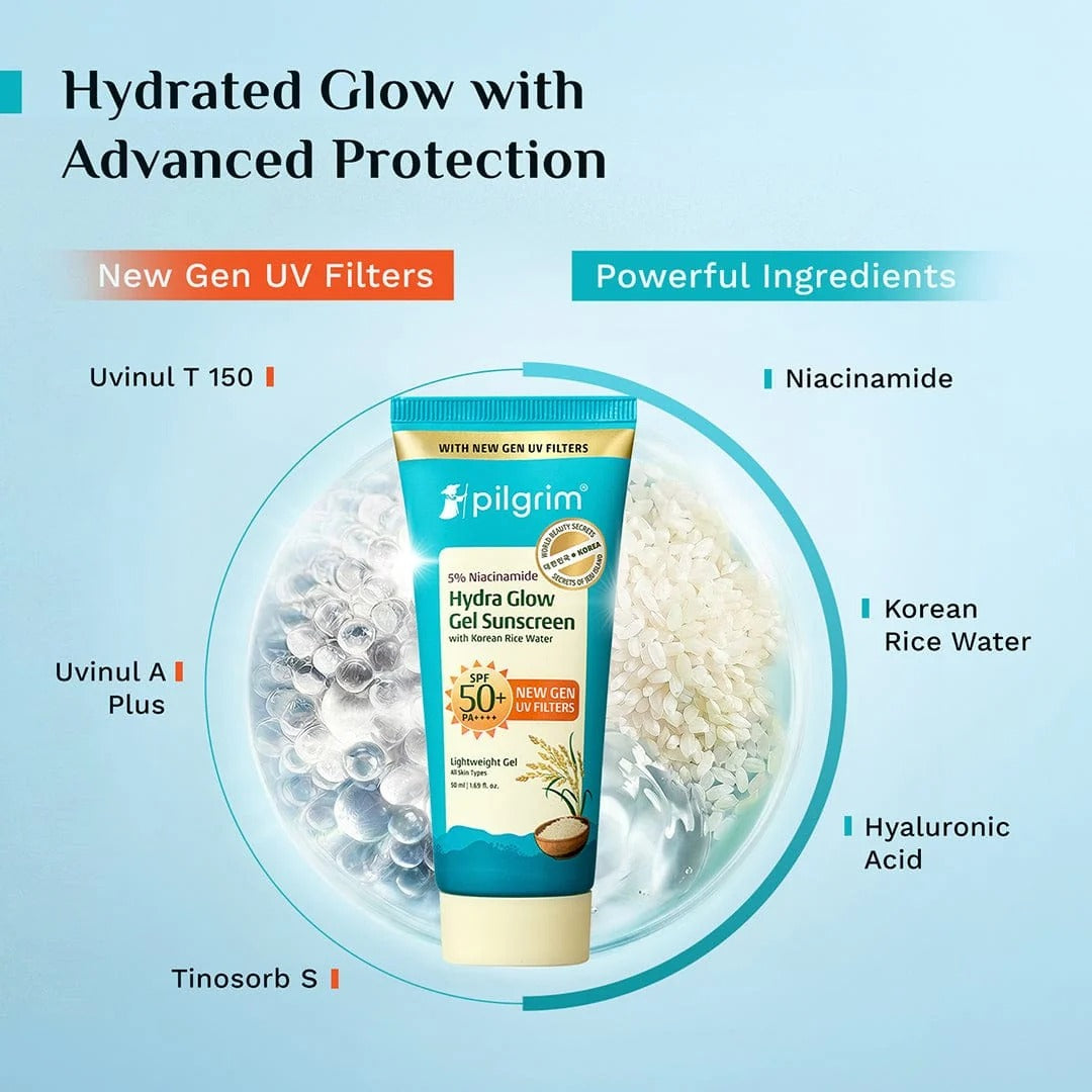 Pilgrim 5% Niacinamide Hydra Glow Gel Sunscreen SPF 50+