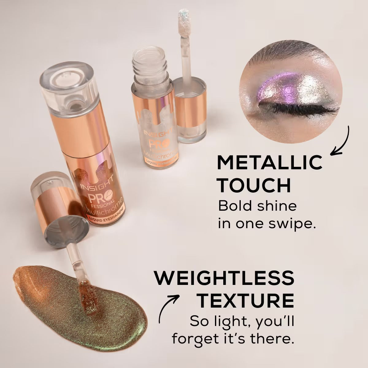 Insight Cosmetics Professional Multichrome Liquid Eyeshadow, (02 - Antique Gold) - [5g]