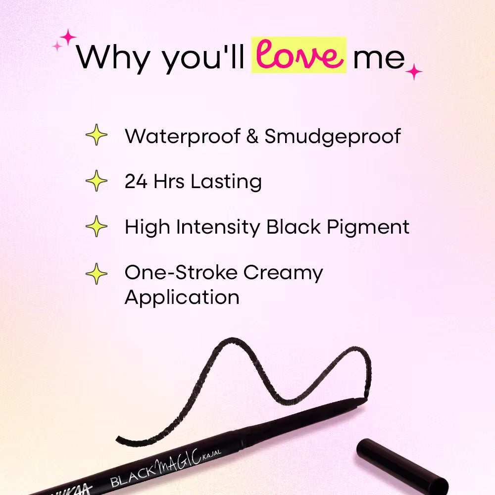 Nykaa Magic Smudge-Proof Kajal Pencil – Intense Black