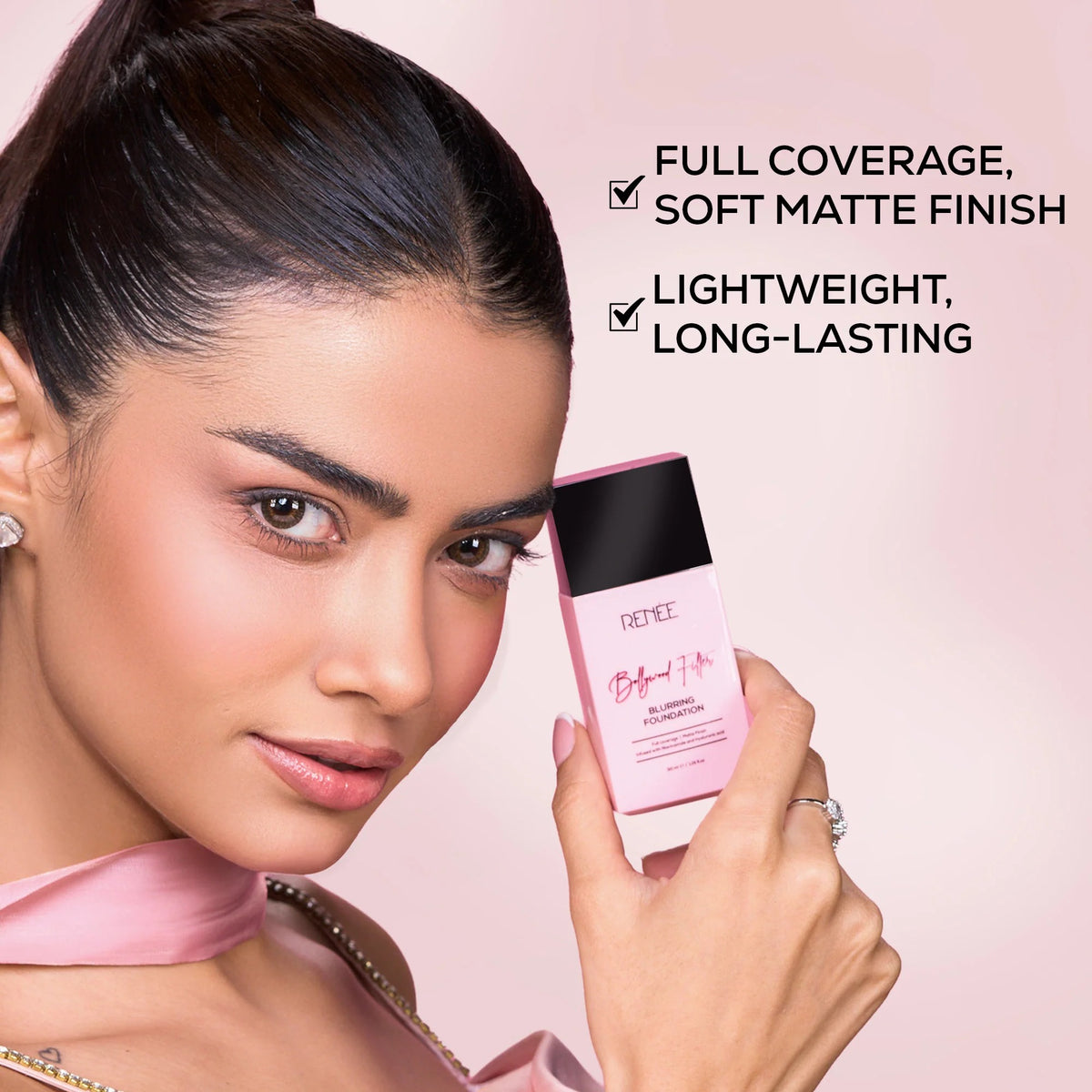 RENEE Bollywood Filter Pore Minimising Blurring Liquid Foundation,  Cocoa Cloud [30ml]