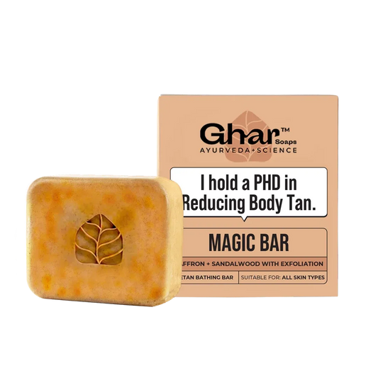 GHAR Magic Sandalwood & Saffron Soap for Daily Bathing