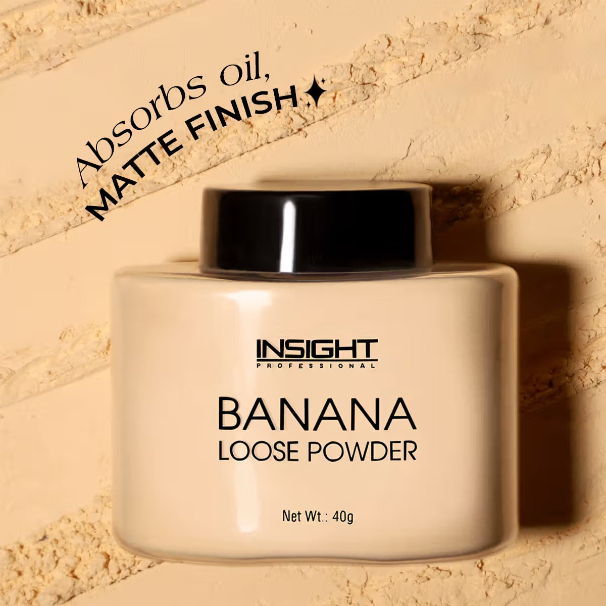 Insight Pro Banana Loose Powder for Makeup Setting & a Smooth-Looking Finish – 35g