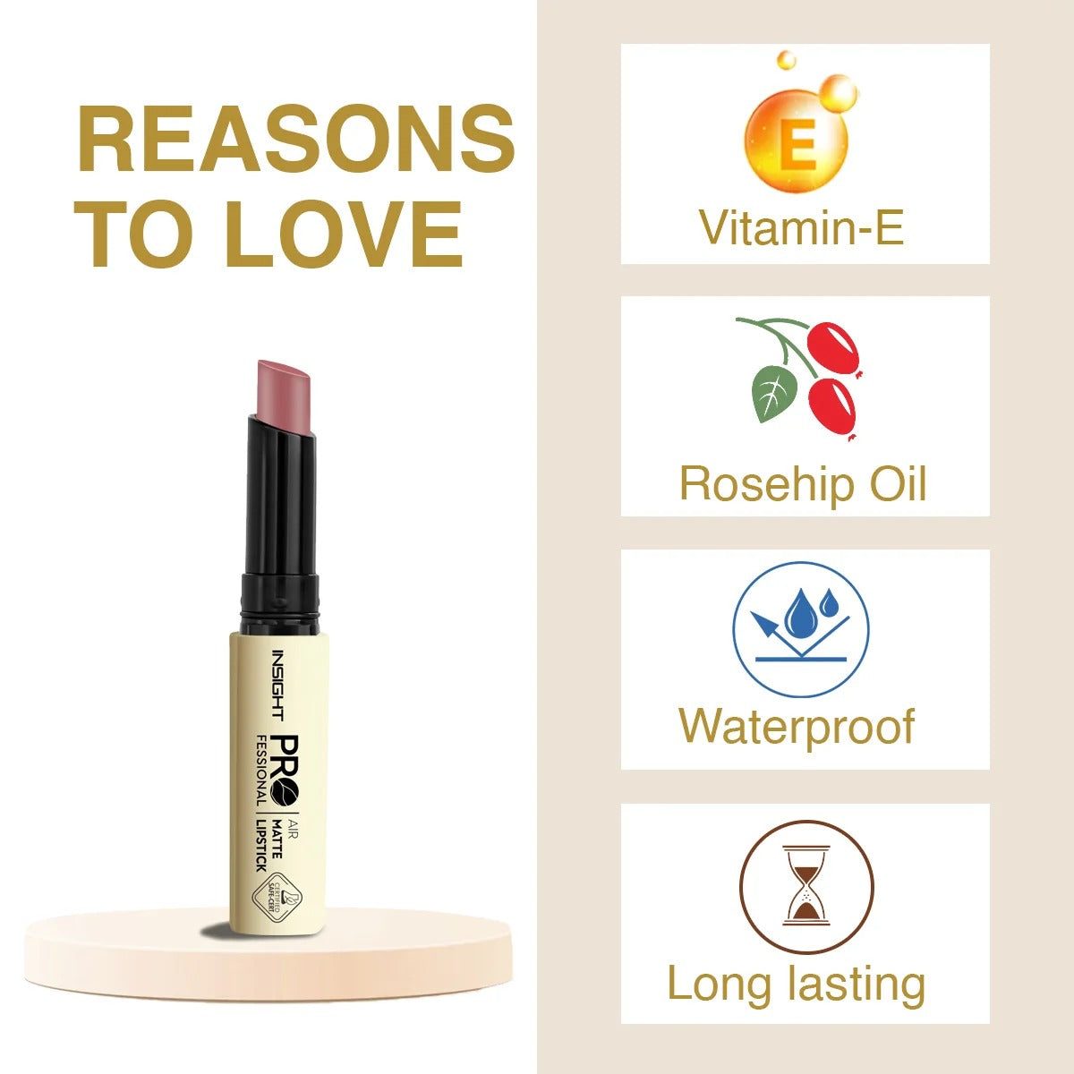 Insight Pro Air Matte Lipstick – 09 Olaf, 3g | Matte Lip Colour
