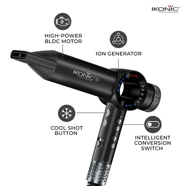 Ikonic Professional ID Hair Dryer 2.0 with 2200W BLDC Motor