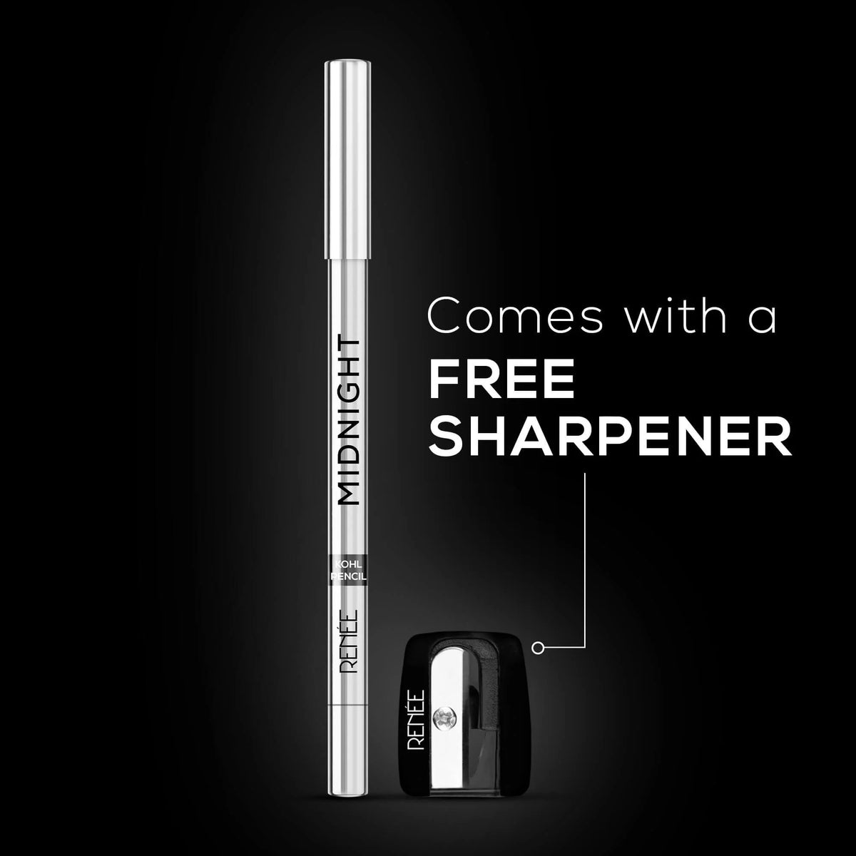 RENEE Midnight Kohl Kajal Pencil, Black - [1.5g]