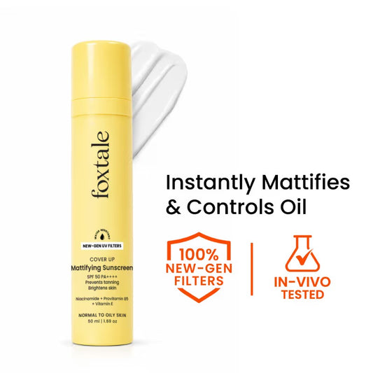 Foxtale SPF 50 Mattifying Sunscreen for Oily Skin with PA++++ & Niacinamide