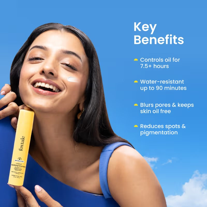 Foxtale SPF 50 Mattifying Sunscreen for Oily Skin with PA++++ & Niacinamide