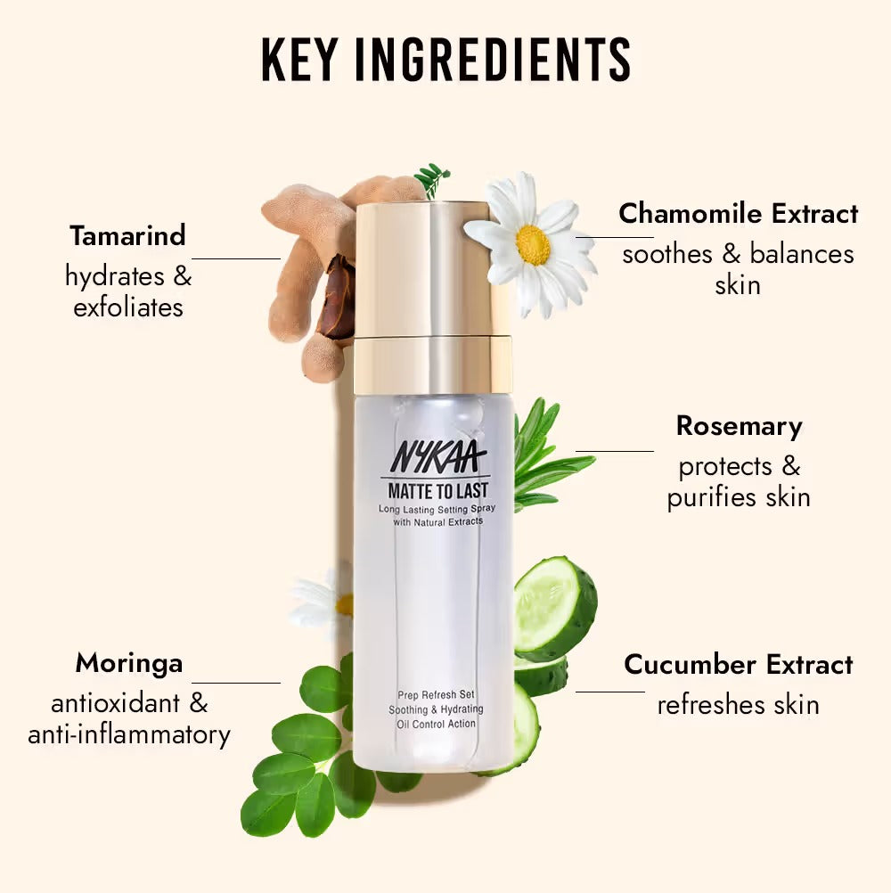 Nykaa Matte To Last Long-Lasting Makeup Setting Spray with Natural Extracts