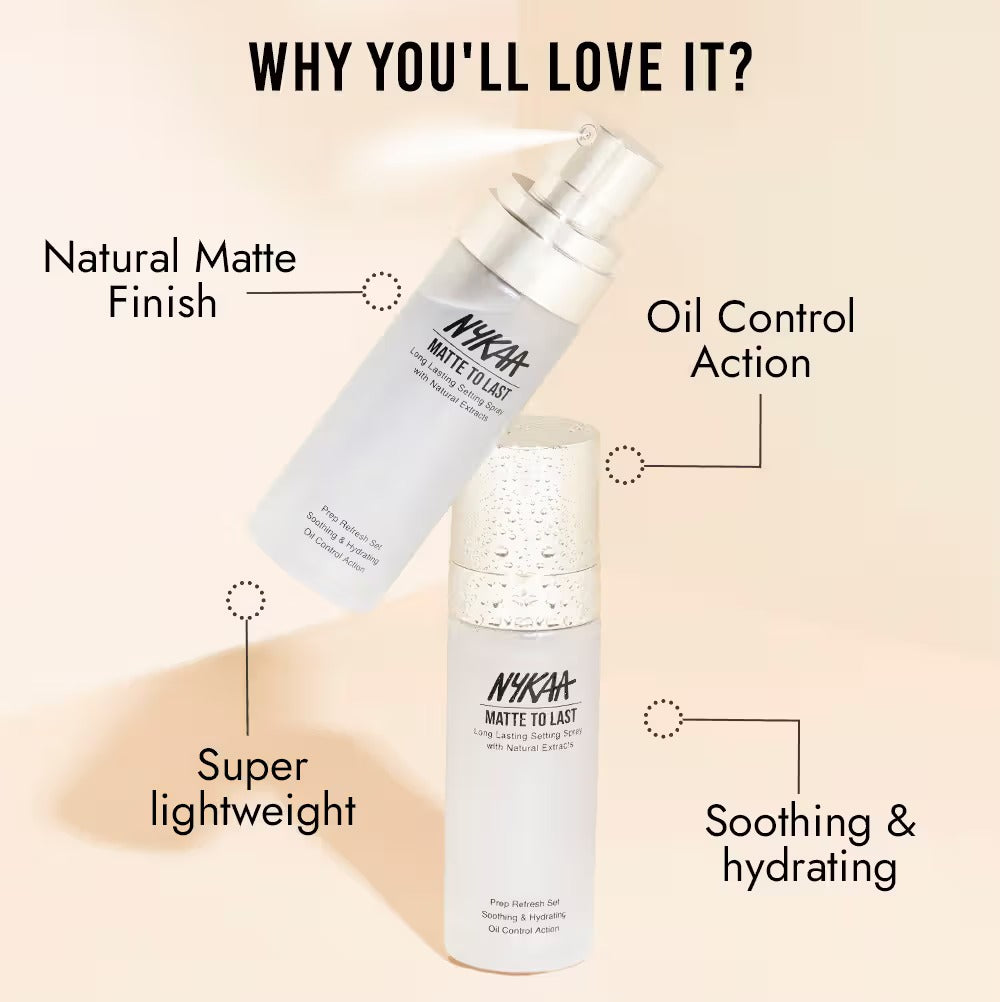 Nykaa Matte To Last Long-Lasting Makeup Setting Spray with Natural Extracts
