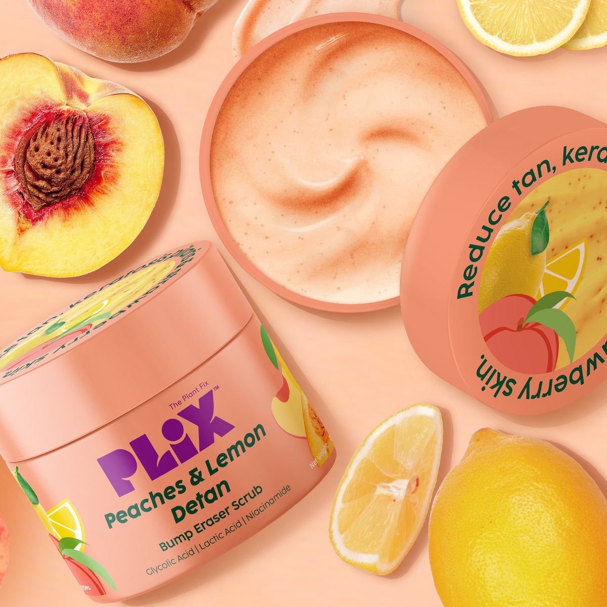 Plix Peaches & Lemon De-Tan Bump Eraser Scrub