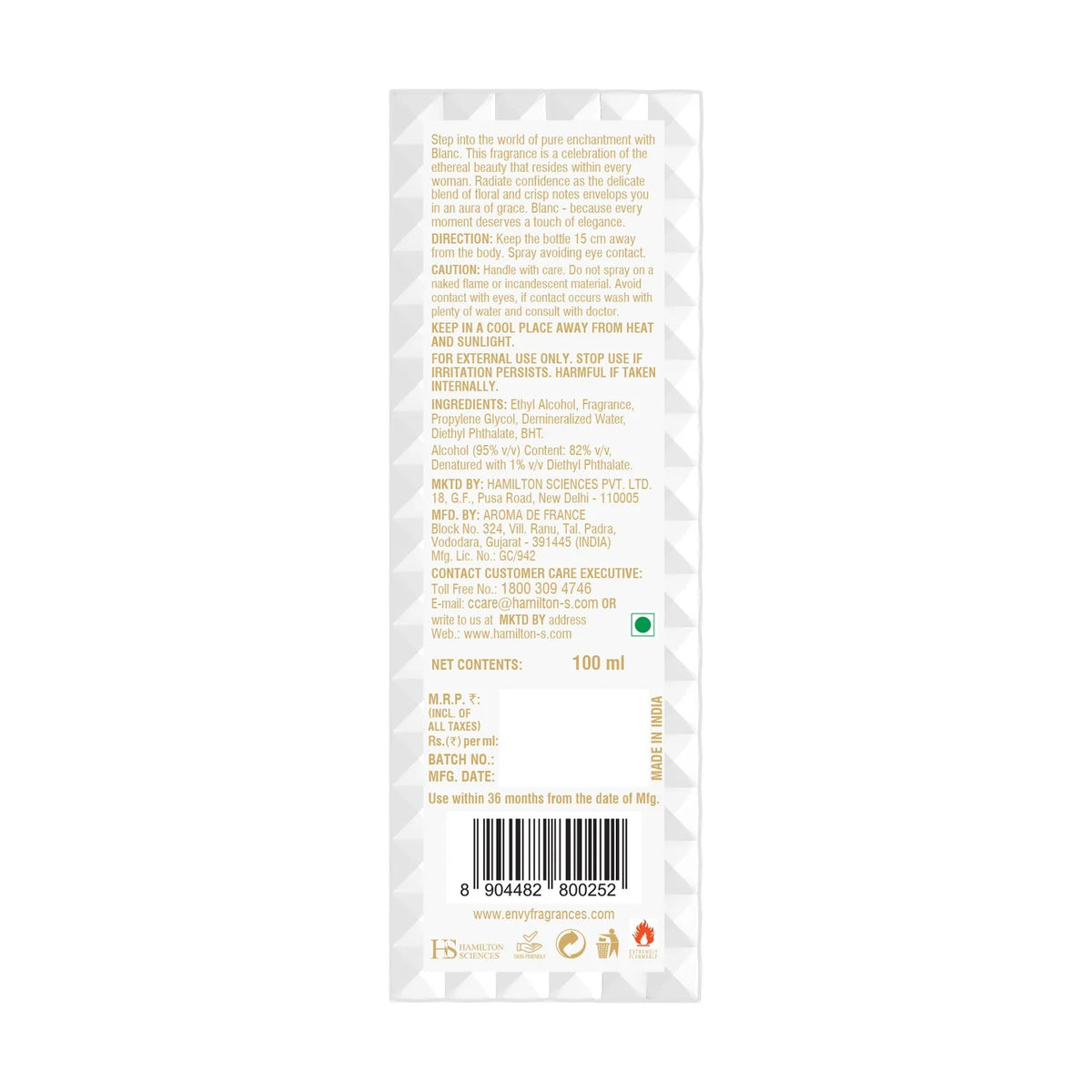 Envy Blanc Perfume for Women – [100ml]