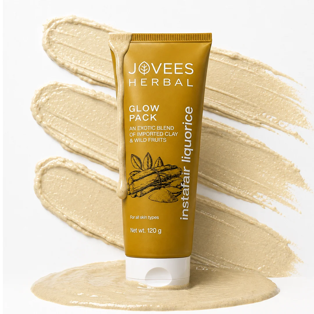 Jovees Insta Fair Liquorice Glow Face Pack for Tan Removal & Brightening | Clay Face Mask to Clean Pores, Remove Blackheads & Dark Spots