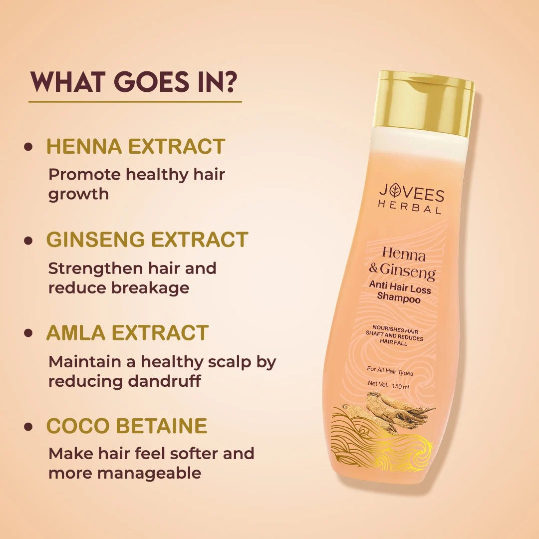 Jovees Henna & Ginseng Anti Hair Loss Shampoo, 300ml