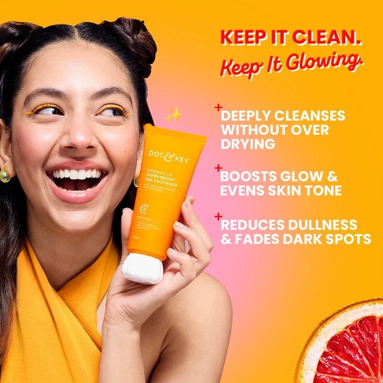 Dot & Key Vitamin C + E Gel Face Wash for Glowing Skin