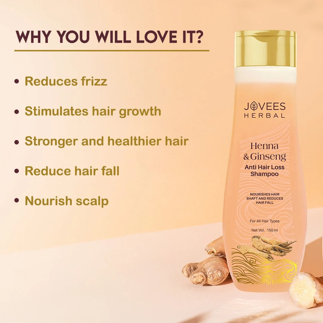 Jovees Henna & Ginseng Anti Hair Loss Shampoo, 300ml