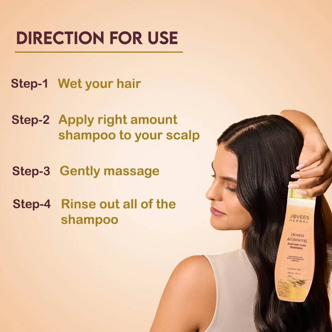 Jovees Henna & Ginseng Anti Hair Loss Shampoo, 300ml