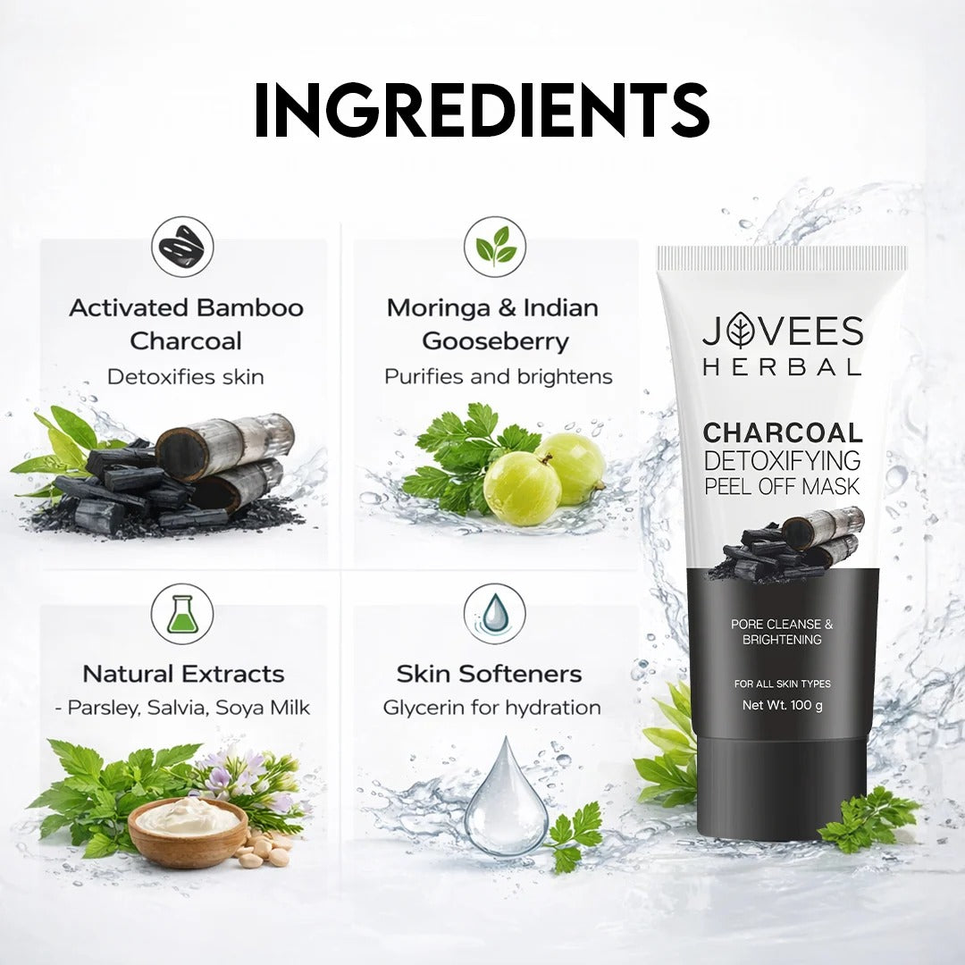 Jovees Activated Charcoal Detoxifying Peel Off Mask | Clarifies