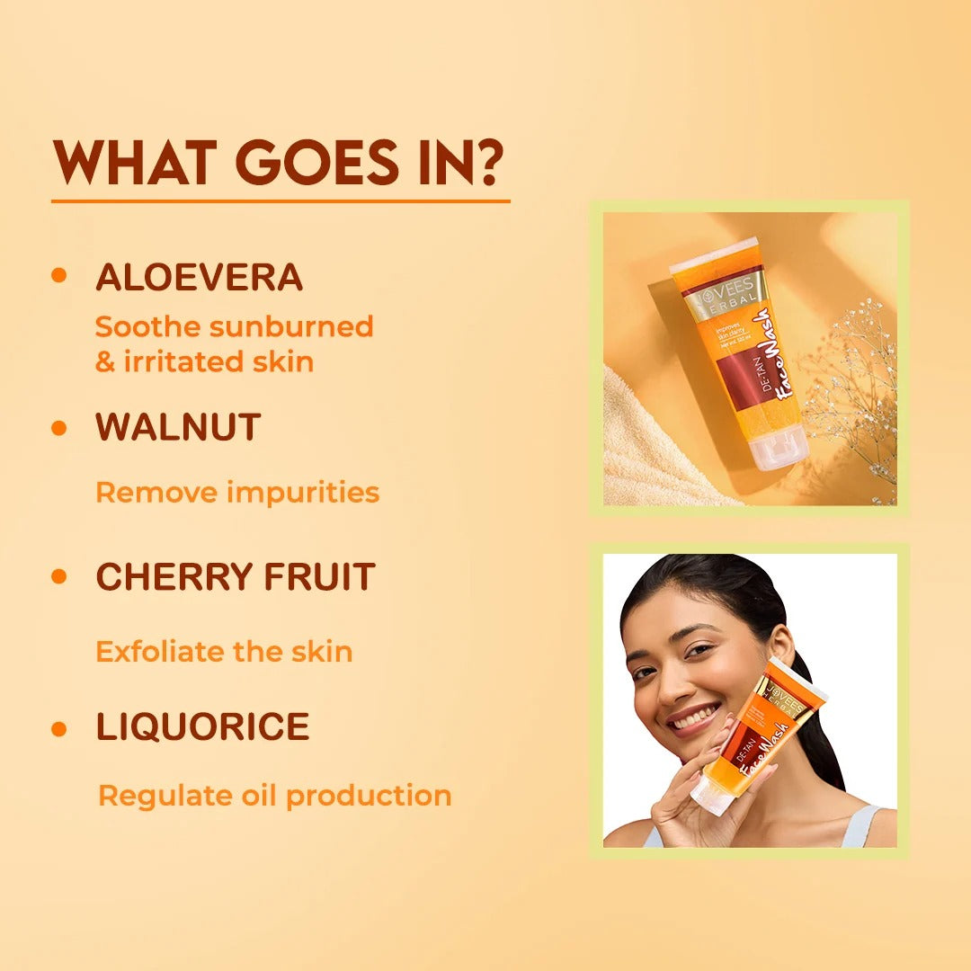De-Tan Face Wash for Tan Removal | Gently Cleanses - [120ml]
