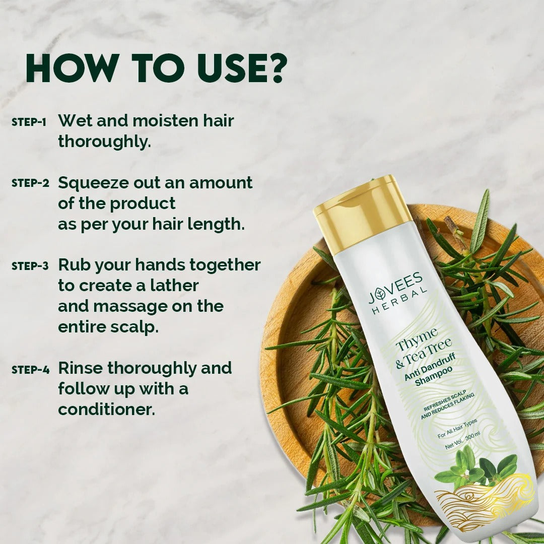 Jovees Thyme & Tea Tree Anti-Dandruff Shampoo, 300ml