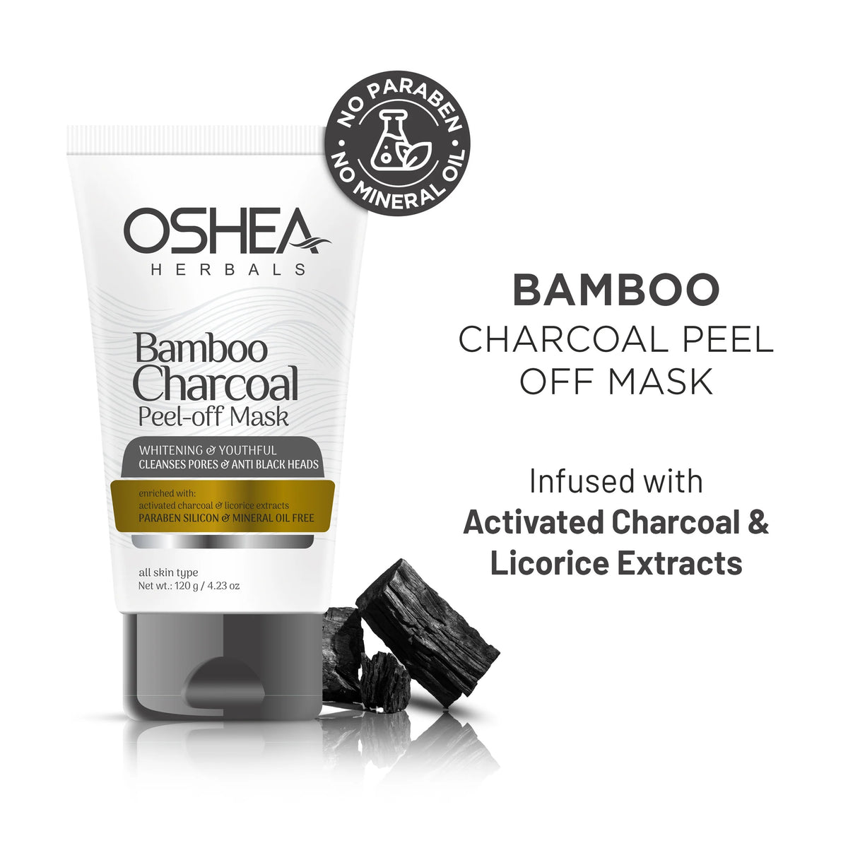 Oshea Bamboo Charcoal Peel Off Mask - [120gm]