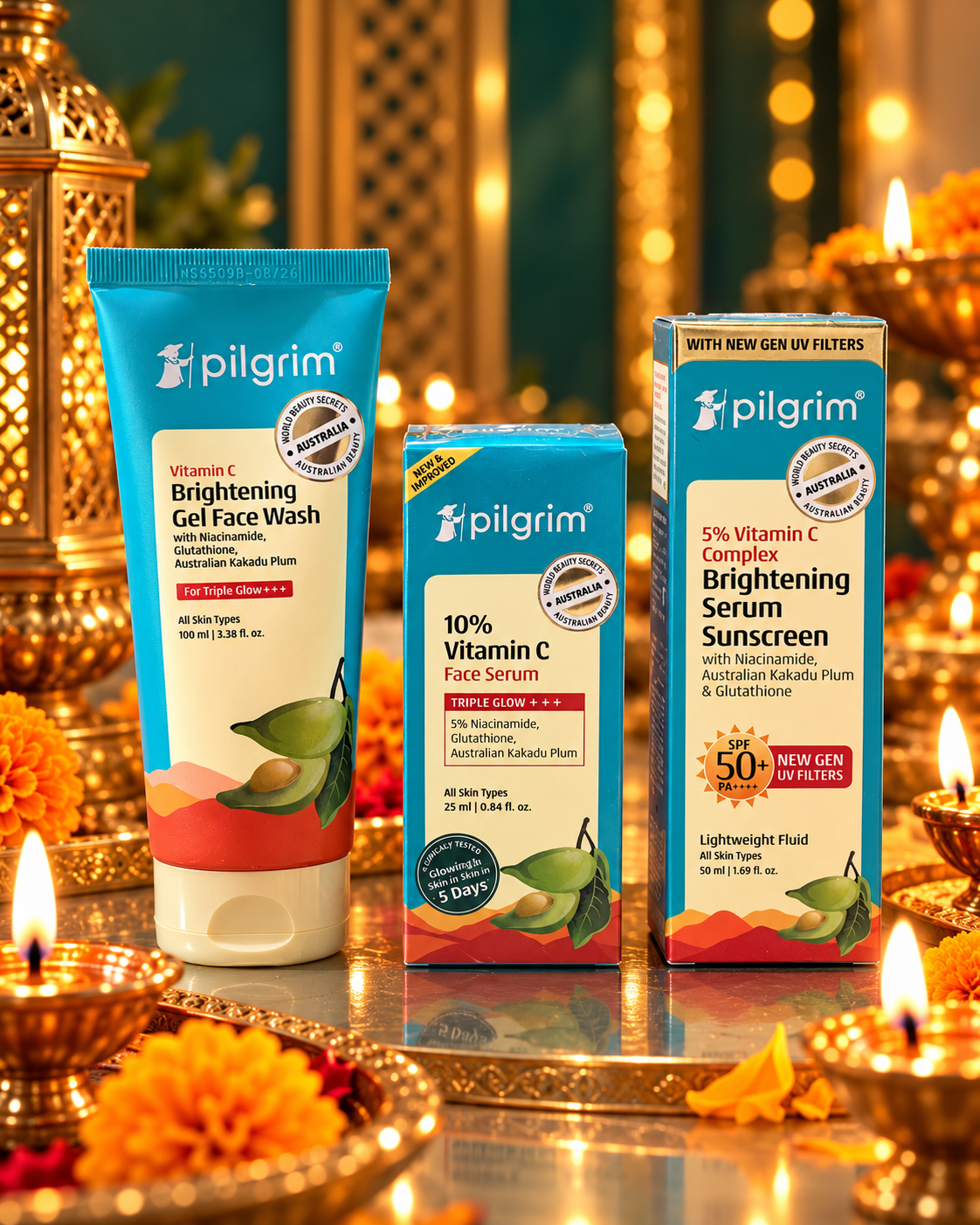 Pilgrim Vitamin C Brightening Skincare Combo