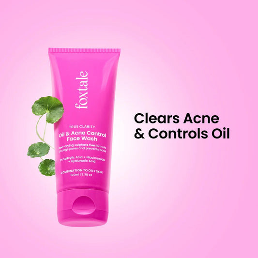 Foxtale Oil & Acne Control Face Wash – 100ml Daily Cleanser