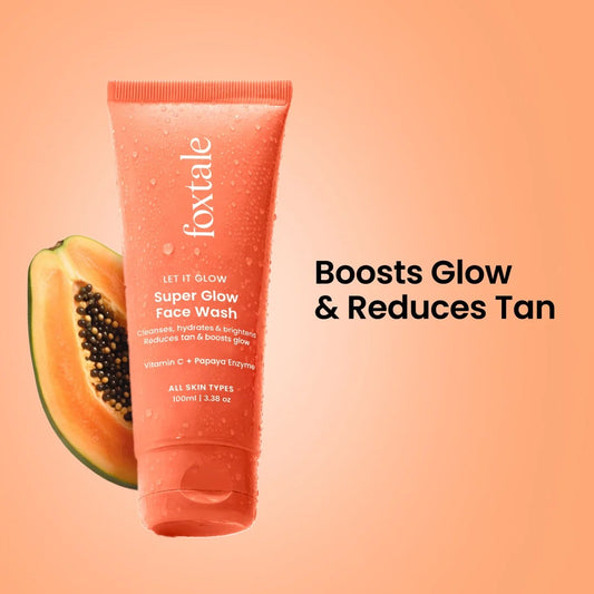 Foxtale Super Glow De-Tan Face Wash – 100ml Facial Cleanser