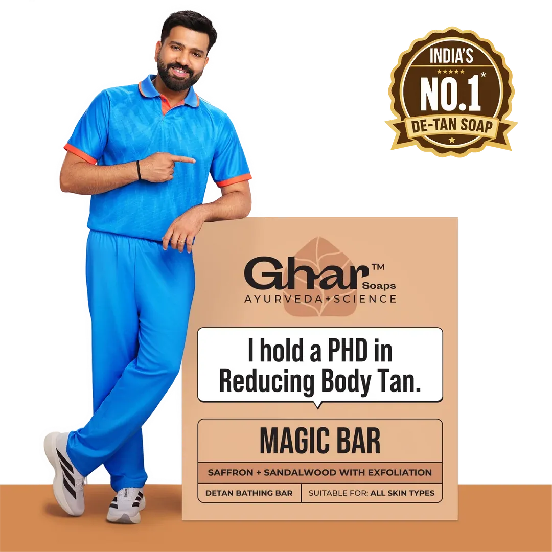 GHAR Magic Sandalwood & Saffron Soap for Daily Bathing