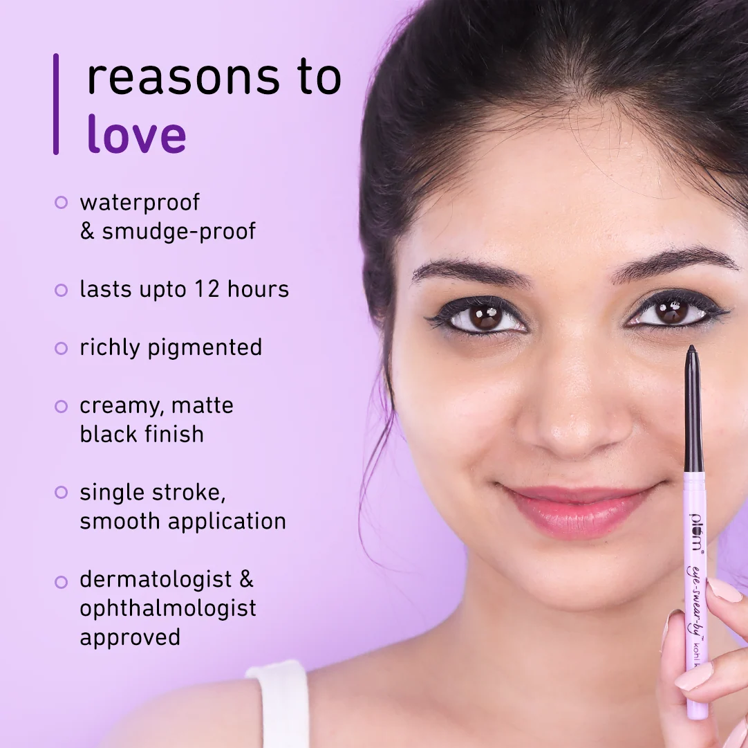 Plum Eye-Swear-By Kohl Kajal – Deep Black