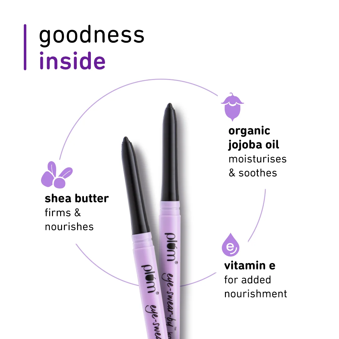 Plum Eye-Swear-By Kohl Kajal – Deep Black