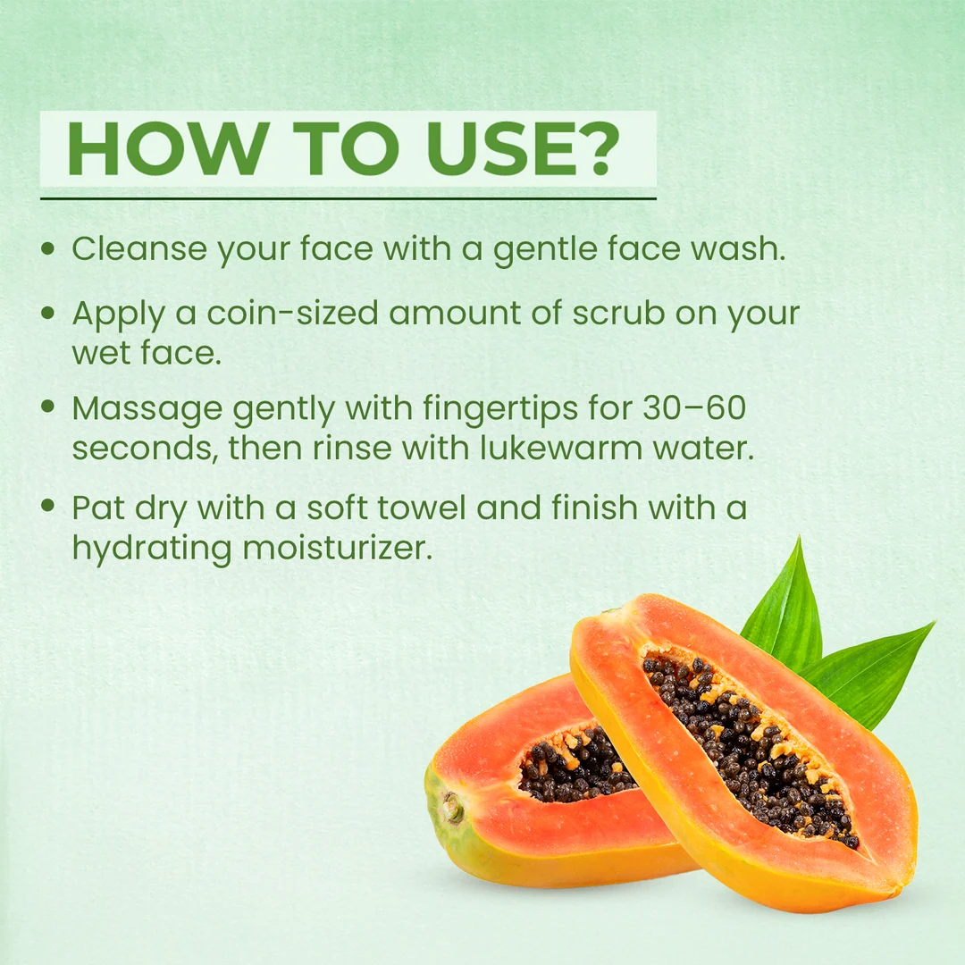 Jovees Papaya & Honey Face Scrub | With Honey & Neem | Normal to Dry Skin - 100gm