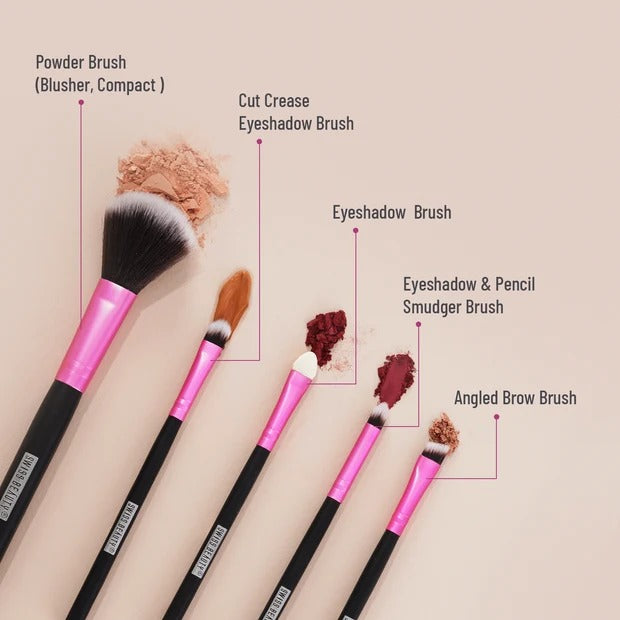 Swiss Beauty Makeup Brush Set of 5 - Pink