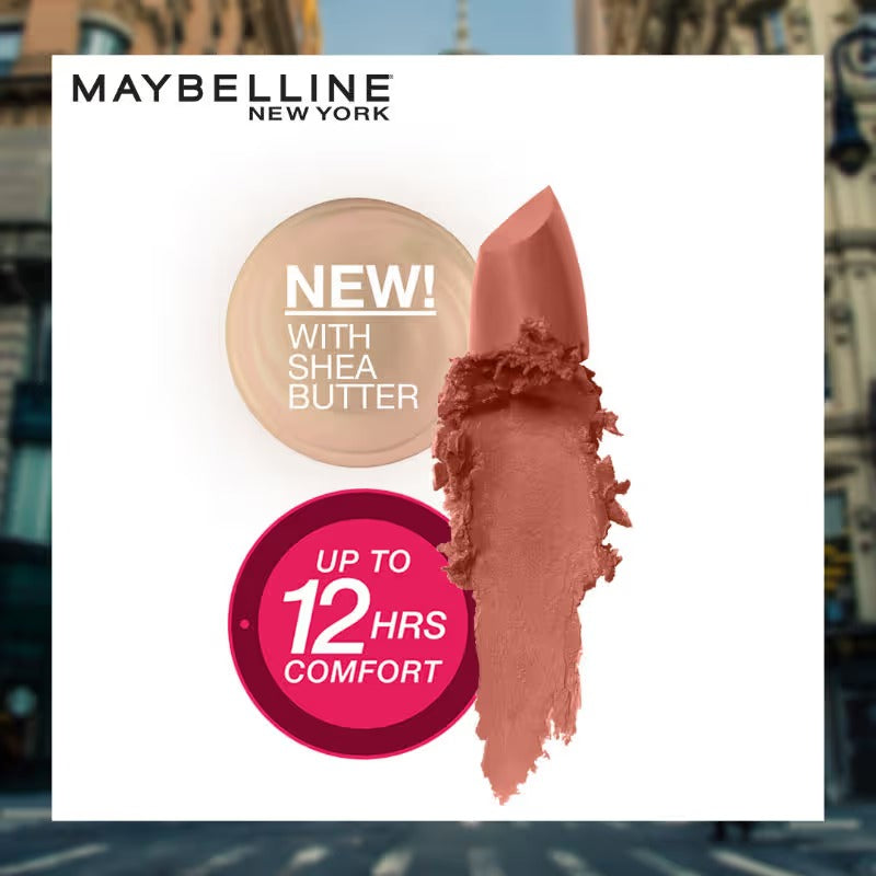 Maybelline Color Sensational Creamy Matte Lipstick – Toasted Brown 506, 3.9 g