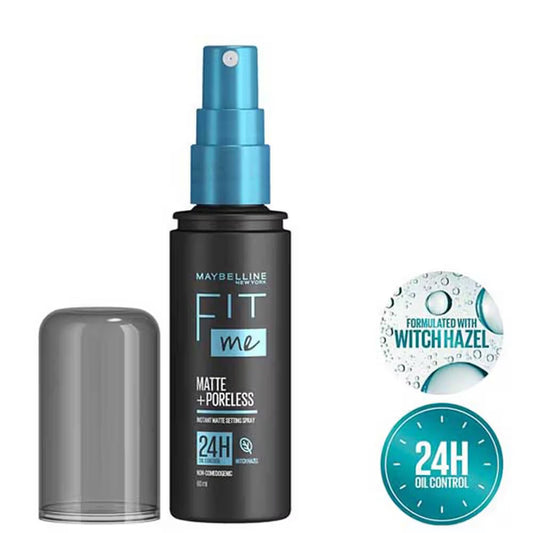 Maybelline New York Fit Me Matte + Poreless Setting Spray Transfer-proof 24HR Oil-control Formula - 60ml