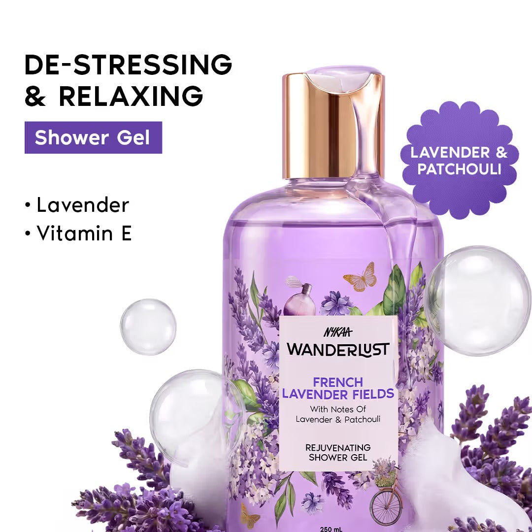Nykaa Wanderlust French Lavender Body Wash – Lavender and Patchouli, 250ml