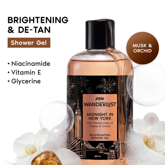 Nykaa Wanderlust Midnight in New York Body Wash – Niacinamide and Vitamin E, 250ml