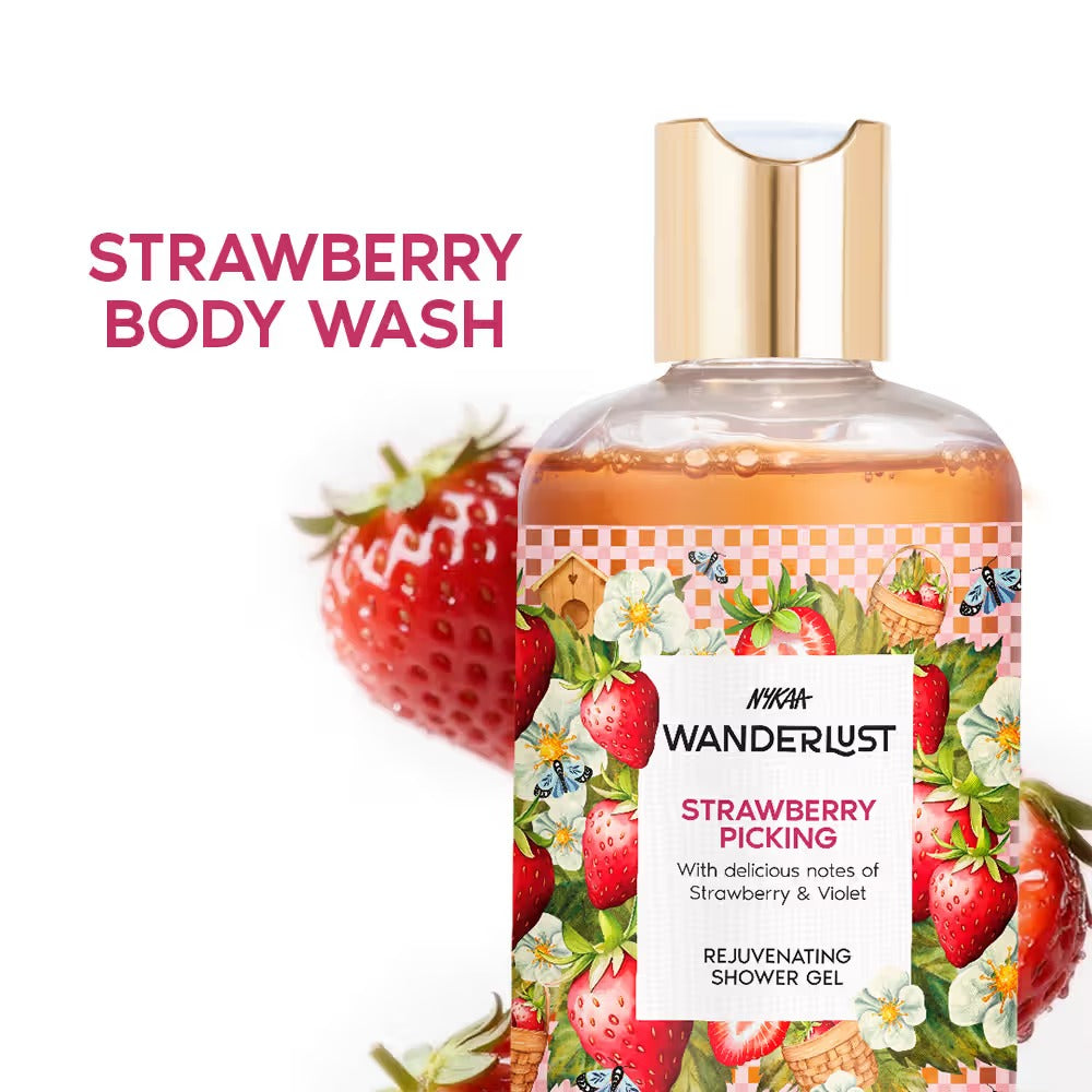 Nykaa Wanderlust Strawberry Picking Body Wash – 250ml
