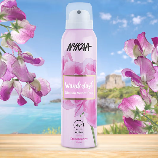 Nykaa Wanderlust Deodorant Spray for Women - Sicilian Floral Bloom | 48 Hours Floral Freshness [150ml]