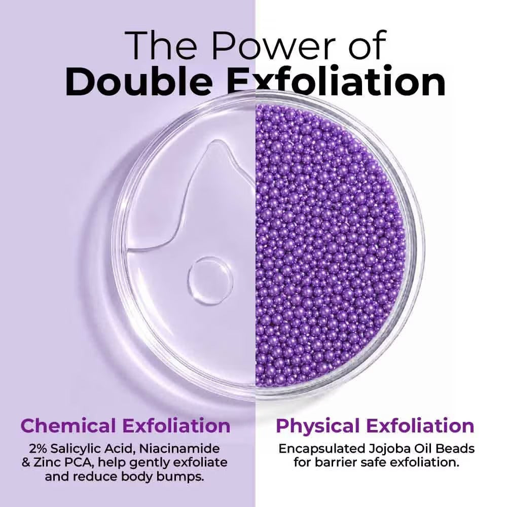 Foxtale Hula Hoop 2% Salicylic Acid Exfoliating Body Wash for Body Acne, Strawberry & Bumpy Skin