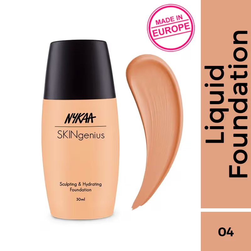 Nykaa SKINgenius Sculpting & Hydrating Dewy Foundation For Dry Skin - True Tan- 04